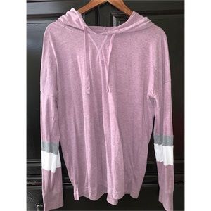 Light-weight sport striped hoodie
